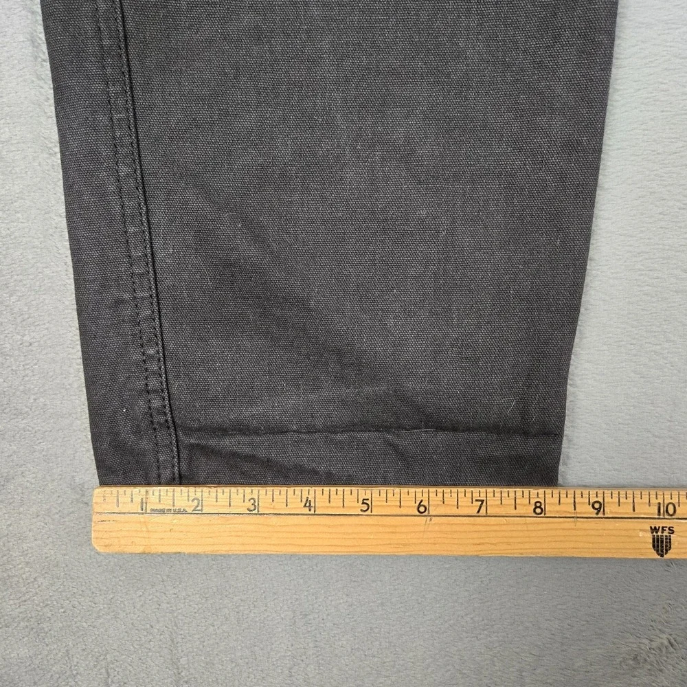 Eddie Bauer Jeans Mens 38x34 Black Canvas Stretch Classic Fit Straight‎ Workwear